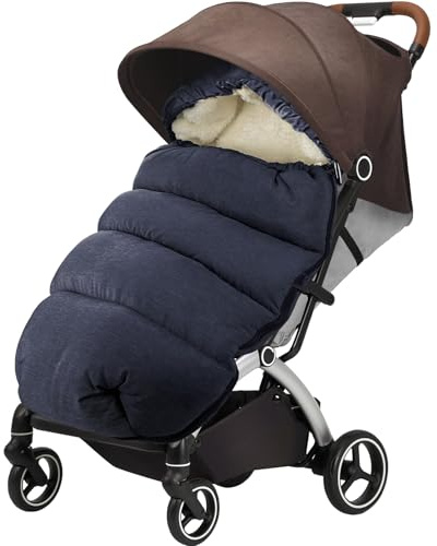 Chanceliere Universelle pour Poussette,Chancelière Poussette Universelle,Chanceliere Bebe Poussette,Epaississement Chancelières pour Poussettes,Imperméable,Lavable en Machine (Bleu foncé)