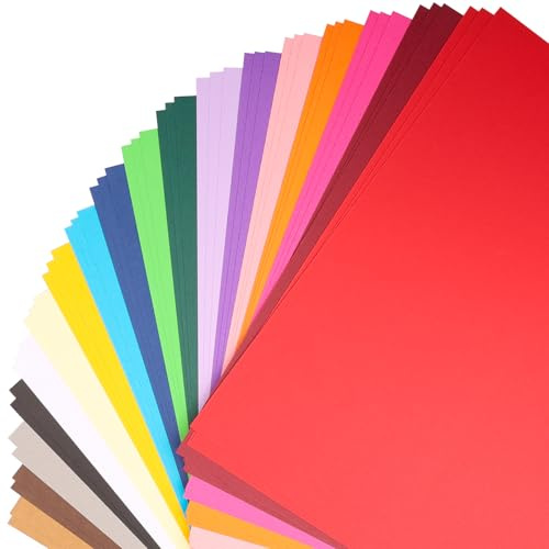 TrueIsland 300gsm A4 Coloured Card Paper 50 Sheets Coloured Paper in 18 Rainbow Colours Thick Coloured Card Stock for Card Making DIY Crafts