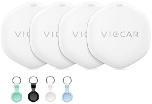 Air Tracker Tag Item Finder : Smart Bluetooth Tile Tracker Compatible with Apple Find My APP (iOS Only) Replaceable Battery - Tag Worldwide Tracking Locator for Keys Wallet Luggage Suitcase 4 pack