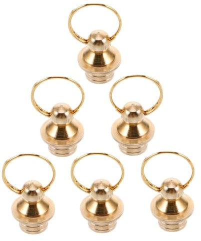 BAZEITFLOW Brass Lids with Precision Fit and Long Term Reliability 6pcs Stylish Golden Gourd Shaped Covers for Small Gourds for Decorative Home Use