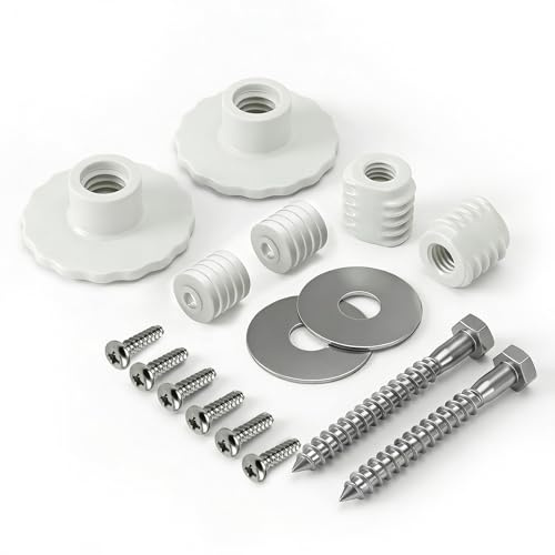 RotoVent Grab Bar Mounting Kit for Fiberglass Showers, Grab Bar Anchors with Adjustable Spacers (15/16 to 2-1/8), Shower Install Kit for Installing Grab Bar to Stud, 1 Pair