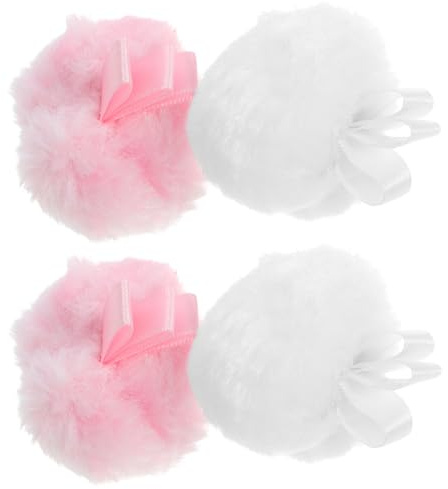 Zerodeko Borlas de Polvo para Maquillaje 4 Piezas, Esponjas Redondas Secas para Rostro, Almohadillas de Limpieza Facial Suaves, Portátiles, para Aplicación de Polvos Varios estilos