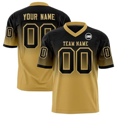 Personaliza tu Camiseta de fútbol Americano con Nombre, número y Logo. Ideal para Toda la Familia, Tallas S a 7XL. Material Transpirable y de Secado rápido.