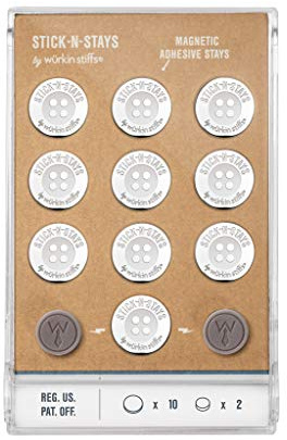 Würkin Stiffs Polo Stays | Adhesive Magnetic Collar Stays for Polo Shirts | As Seen on Shark Tank | 10 Pack + 2 Power Button Magnets