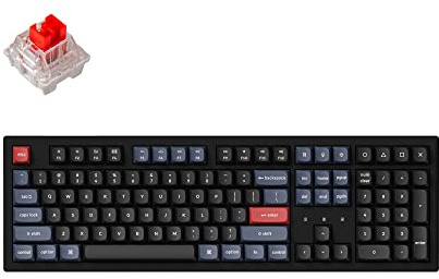 Keychron K10 Pro Wireless Custom Mechanical Keyboard, Full-Size QMK/VIA Programmable Bluetooth/Wired White Backlight with Hot-swappable Keychron K Pro Red Switch Compatible with Mac Windows Linux