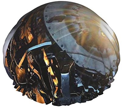 Bonnet de douche à imprimé train à vapeur pour femme réutilisable double couche en tissu pour filles