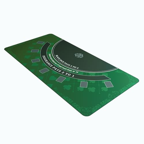 Bullets Playing Cards, Tapis Blackjack, 140 x 75 cm, Vert