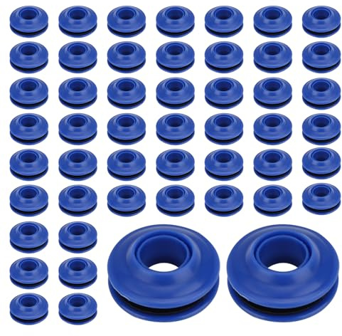 Wonvify Œillets en Plastique pour Bâche, 50 Pièces Oeillets pour Baches, Convient aux Tentes, Bâches de Piscine, Rideaux, Tapis de Sol, Bâches d'auvent Bleu