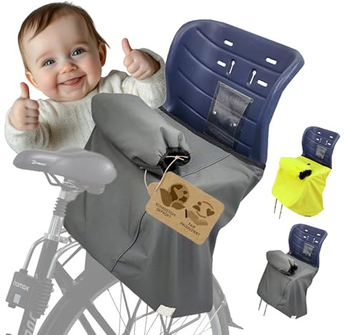 BambiniWelt by Rafael K. Jambières pour enfants [couvre-jambes pour selle de vélo] Chancelière Romains avec manchon à main Micropolaire coupe-vent et hydrofuge, seize if grey, taille unique