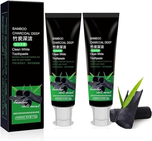 Charcoal Natural Whitening Toothpaste, 2025 Bamboo Charcoal Deep Intensive Whitening Toothpaste, Toothpastes for White Teeth, Stain Removal Natural, Complete Care (2)
