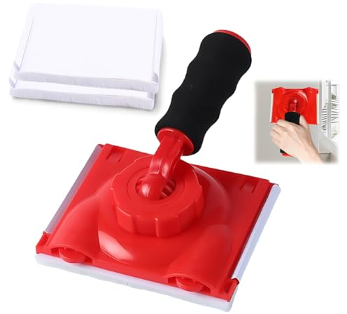 Paint Edge Trimmer Plus 2 Replace Pads, Paint Pad Applicator, Corner Walls and Ceilings Pad Painter, Edge Painting Tool with Painter's Pad Refills for Baseboards, Windows, Doors