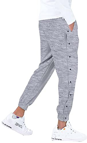 Pantalones de chándal desmontables para hombre, pantalones de cargo casuales con abertura lateral de cirugía, botones de presión, pantalones de trabajo, pantalones de sudor para hombre, pierna