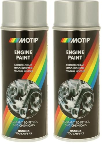 MOTIP Peinture pour Moteur Bombe Aérosol Spray de Peinture pour Moteur Auto Moto - Aluminium - 400 ml - Ref. 04093 (Lot de 2)