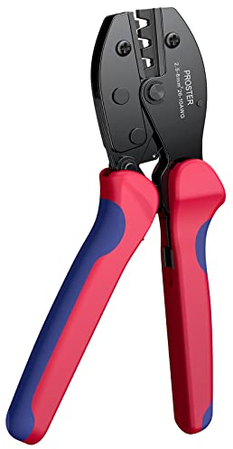 Proster Solar Crimper PV Crimping Tool 26-10 AWG Ratcheting Connector for 2.5-6.0 mm² Solar Panel PV Cable Ratcheting Wire Terminal Crimping Tool with Adjustable Star Wheel