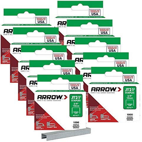 Arrow Fastener 276 Genuine JT21/T27 3/8-Inch Staples, 10 Pack (1,000 per Pack)