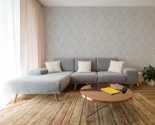Fresco Grey Winter Tree Forest Silhouette Wallpaper | Grey Tree Wallcovering | Eco-Friendly Wallpaper