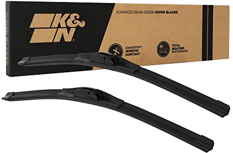 K&N EDGE Wiper Blades: All Weather Performance, Superior Windshield Contact, Streak-Free Wipe Technology: 24 (Pack of 2)