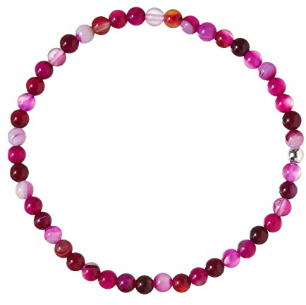 Achat Armband pink - Edelstein-Armband - 925 Silber - Perlenarmband