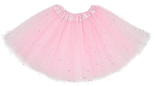 Damtyllkjol, tyllkjol, minikjol, stjärna, paljetter, balettkjol, stretchig, tyllkjol, vuxna, ROSA