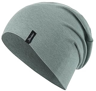 Sterntaler OCS Beanie Melange – Unisex Baby Mütze aus Melange-Singlejersey (Bio) – weiche Kopfbedeckung mit zwei Tragevarianten – lässige Übergangsmütze für Babys & Kinder – steingrün, Gr. 53