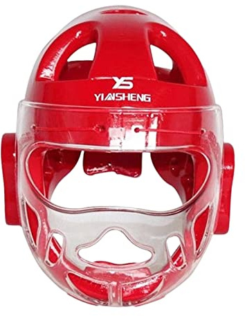 Ronyme Niños Adultos Karate Headgear MMA Artes Marciales Face, Soft Head Gear para Sparring Grappling Muay Thai Kickboxing Taekwondo Training, Rojo, SG