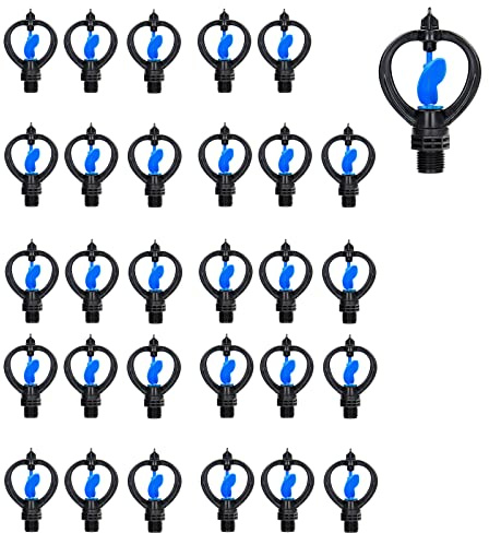 30PCS 4 punti di plastica farfalla testa irrigazione spruzzatore 360 gradi rotativo per giardino prato paesaggio serra Spray
