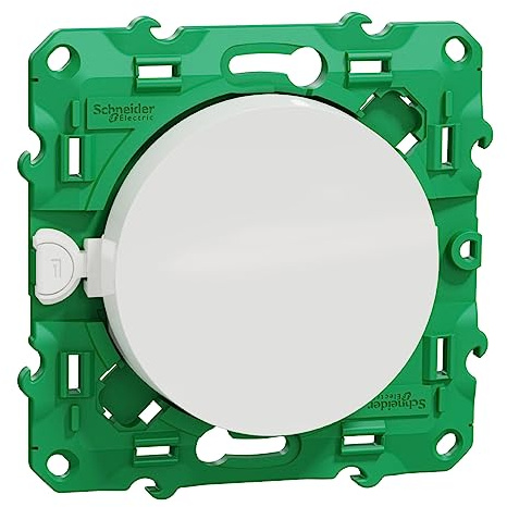 interrupteur - simple - sans fil et sans pile - odace - blanc - schneider electric s520104