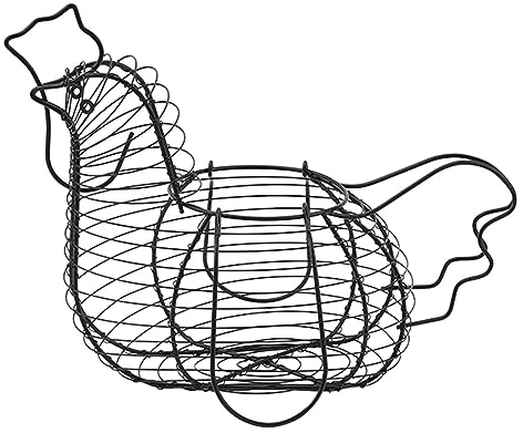 Collecte d'œufs – Panier à œufs en f métallique en Forme Poule, Rangement Multifonctionnel et Pratique pour œufs Anulely
