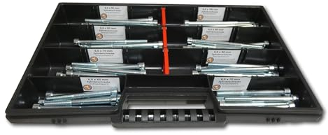 80 tlg Zylinderschrauben Sortiment M6 // 65mm-100mm Schrauben Set Schraubenbox DIN 912/ISO4762 Bolzen Vollgewindeschrauben Maschinenschrauben Gewindeschrauben Zylinderkopfschrauben