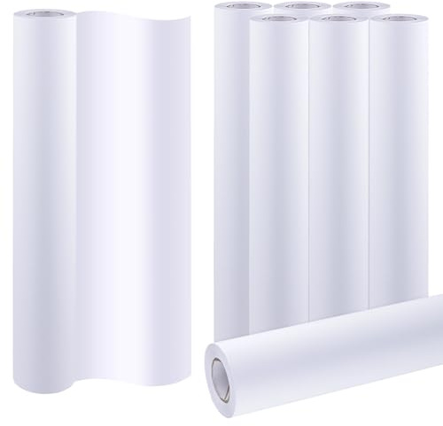 KEILEOHO 8 rotoli di carta da disegno, 30 cm x 15 m, colore bianco, per pittura, schizzi