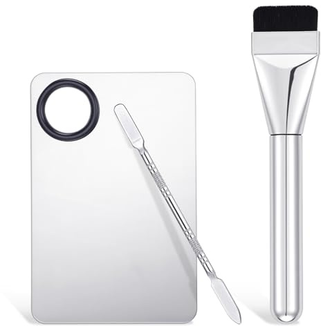 Lot de 3 palettes de mélange de maquillage en acier inoxydable pour fond de teint, bâton de maquillage, spatules de beauté réutilisables pour cosmétiques du visage