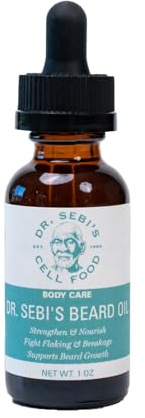 Beard Oil for Men with Batana Oil - Strengthens, Moisturizes & Supports Natural Beard Growth - Dr. Sebi Beard Conditioner for Grooming with Argan, Jojoba & Grapeseed & Oils - 1 fl oz
