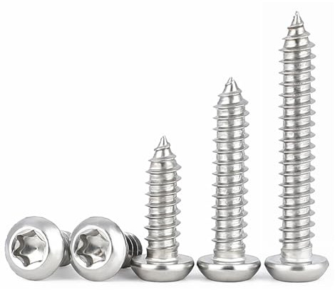 HAISHANG 50 Piezas M6x25 mm Tornillos Autorroscantes de Acero Inoxidable A2 V2A, Cabeza Plana Tornillos Torx Redonda Autoperforante