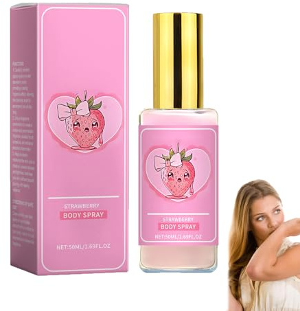 Brume corporelle à la fraise, brume corporelle rafraîchissante à la fraise, spray parfumé longue durée pour femme, nourrissant corps et cheveux au parfum rafraîchissant, hydratant et léger (1pcs)