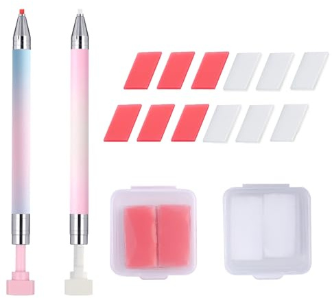 SXSYGZOA 2er Set wachsstift Diamond Painting Stift zubehör mit Wachs Diamant Painting Nagel Wachsstifte für Diamantmalerei Stickerei Nagelwerkzeug DIY Dekoration