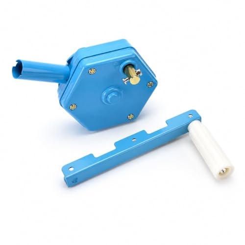 Yunmeryker Greenhouse Film Reeler Manual Hand Crank Winch for Ventilation, Side Mount Film Coiler Device, Blue Side Roll (for Film Within 100 Meters)