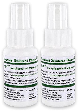 ASP100® Hautpflegeöl mit Mückenschutz, Mückenspray Bündel 2x 50ml reines ASP100®