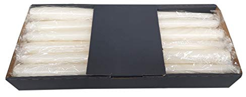 Candele sottili e stabili, colore bianco, lunghezza 30 cm, diametro 2,3 cm, confezione da 12 pezzi, lunga durata (10 ore) e comportamento di combustione impeccabile, candele da altar/candele