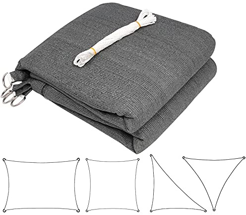 Laneetal Toldo Vela de Sombra Retcangular Bloquear UV Transpirable Resistente para jardín Exteriores HDPE 4 x 6 m Gris