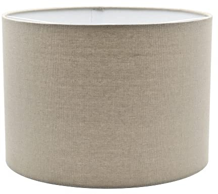 Lampenschirm-Trommel-Zylinder-Form-Beige-Grau-Lounge Stil Ø 27cm für Stehleuchten oder Hängelampen