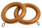Wooden Curtain Pole Ring Hooks With Eyes for 28mm Poles (Antique Pine, Pack Of 16)
