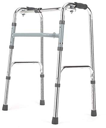 Deambulatore Senza Ruote Walker Ausilio per Anziani Telaio di Supporto per Camminare per Anziani Pieghevole Regolabile in Altezza Ausiliario per Bagno Esterno Leggero (Color : Silver) Double the