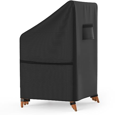 Armorget Coperture per Sedie da Giardino 65x65x80/120 cm, Copertura Protettiva per Sedie da Esterno impermeabile Oxford 600D con Rivestimento in PU, Uscita d'aria, 4 Fibbie, Due Velcri Laterali