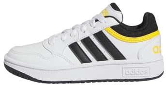 adidas Unisex Kids Hoops Shoes, Cloud White/Core Black/Bold Gold, 5 UK