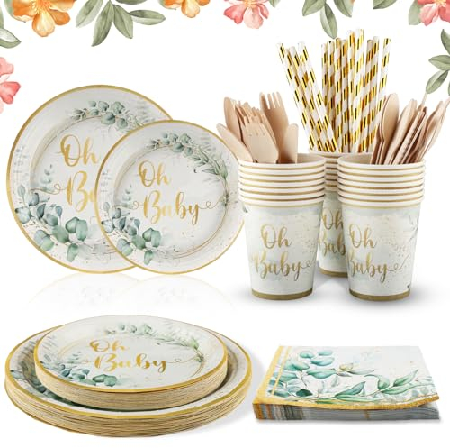 Assiette Anniversaire, Vexillic 200 Pièce Vaisselle Assiettes et Coupe Serviette Paille La Fourche Cuillère pour Party Noël Mariage,Enfant 25 Invités