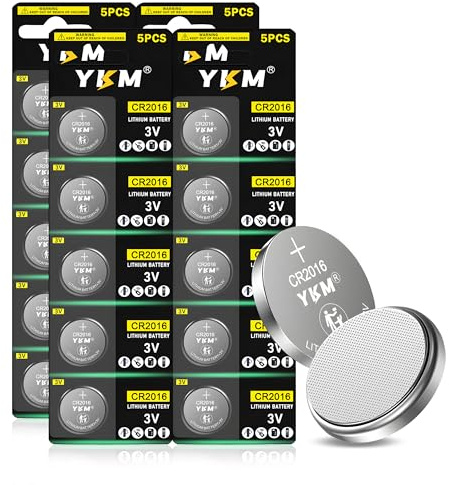 YKM 20 Pack CR2016 3V Lithium Battery DL2016 CR 2016 Battery for Car Remote Watch Battery -5 Years Shelf Life