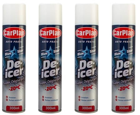 CarPlan, Blue Star De-Icer Aerosol, 300 ml (Pack of 4)