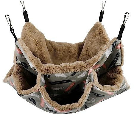 ROCKIA Kleintier-Hängematte | Chinchilla-Hängematte 3-lagig für Käfig,Frettchenbett, Hamster-Hängematte bieten mehrere Spiel- und Versteckmöglichkeiten für Chinchillas, Frettchen, Kaninchen