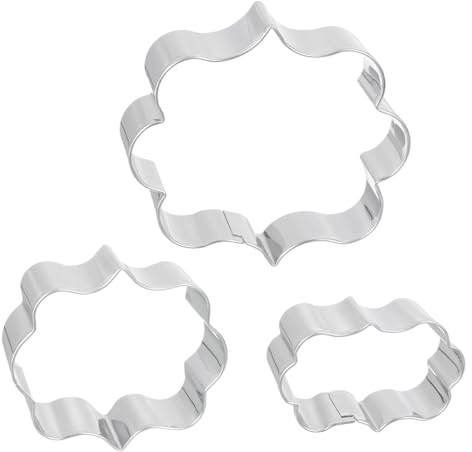 sourcing map Cookie Cutter Set for Baking Stainless Steel Silver Tone Rectangular Frame 3 Large + Rectangular Frame 3 Medium + Rectangular Frame 3 Small