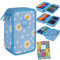 Goldkids - Federmäppchen 3 Fächer - Mäppchen für Mädchen und Jungen - Federmappe 3-Fach Federtasche Gefüllte Schüleretui 46-teilig - Schulmäppchen und Hausaufgabenheft - Blumen Motiv